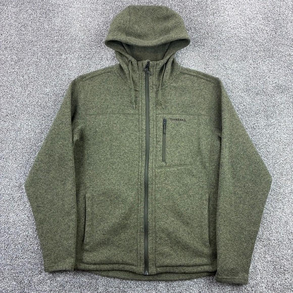 Simms Other - Simms Rogue Fleece Hoodie Mens Medium Olive Green Full Zip Fishing Outdoors